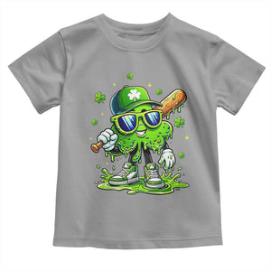 Funny St Patricks Day Clover Baseball Player Gift Toddler T Shirt TS12 Sport Gray Print Your Wear