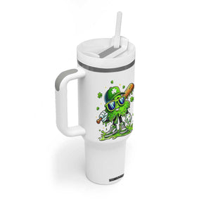 Funny St Patricks Day Clover Baseball Player Gift Tumbler With Handle TS12 Print Your Wear