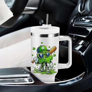Funny St Patricks Day Clover Baseball Player Gift Tumbler With Handle TS12 Print Your Wear