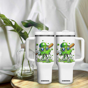 Funny St Patricks Day Clover Baseball Player Gift Tumbler With Handle TS12 Print Your Wear