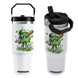 Funny St Patricks Day Clover Baseball Player Gift Flip Straw Tumbler TS12 One Size: 30 oz White Print Your Wear