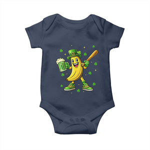 Funny Banana Baseball Player Gift Baby Onesie St Patricks Day TS12 Navy Print Your Wear