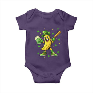 Funny Banana Baseball Player Gift Baby Onesie St Patricks Day TS12 Purple Print Your Wear