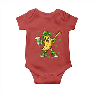Funny Banana Baseball Player Gift Baby Onesie St Patricks Day TS12 Red Print Your Wear