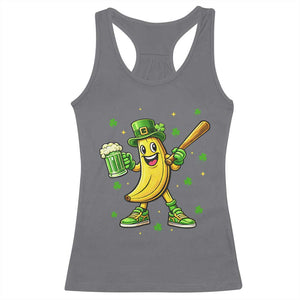 Funny Banana Baseball Player Gift Racerback Tank Top St Patricks Day TS12 Charcoal Print Your Wear