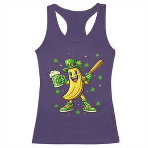 Funny Banana Baseball Player Gift Racerback Tank Top St Patricks Day TS12 Purple Print Your Wear