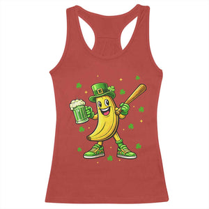 Funny Banana Baseball Player Gift Racerback Tank Top St Patricks Day TS12 Red Print Your Wear