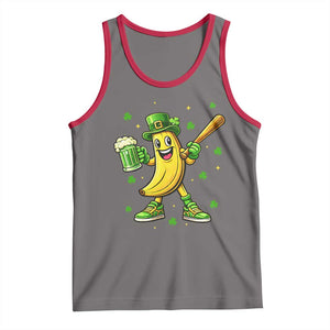 Funny Banana Baseball Player Gift Tank Top St Patricks Day TS12 Deep Heather Red Print Your Wear