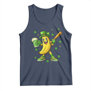 Funny Banana Baseball Player Gift Tank Top St Patricks Day TS12 Navy Print Your Wear