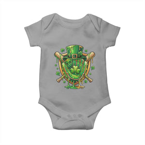 Slimy Shamrock Baseball Glove Baby Onesie St Patricks Day Gift TS12 Sport Gray Print Your Wear