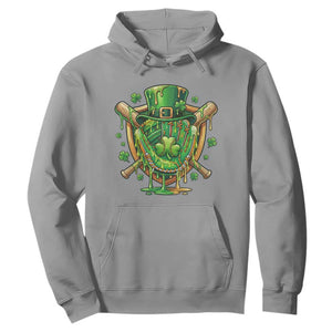 Slimy Shamrock Baseball Glove Hoodie St Patricks Day Gift TS12 Sport Gray Print Your Wear
