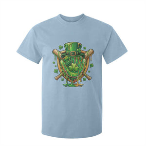 Slimy Shamrock Baseball Glove T Shirt For Kid St Patricks Day Gift TS12 Light Blue Print Your Wear