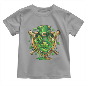 Slimy Shamrock Baseball Glove Toddler T Shirt St Patricks Day Gift TS12 Sport Gray Print Your Wear