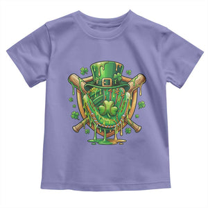 Slimy Shamrock Baseball Glove Toddler T Shirt St Patricks Day Gift TS12 Violet Print Your Wear