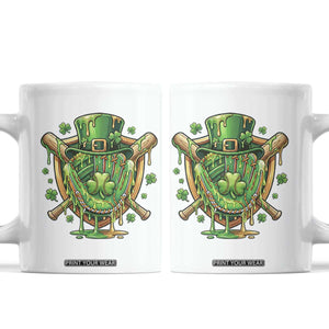Slimy Shamrock Baseball Glove Coffee Mug St Patricks Day Gift TS12 White Print Your Wear