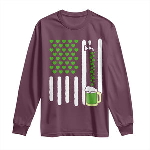 St Patricks Day Irish American Pride Gift Long Sleeve Shirt TS12 Maroon Print Your Wear