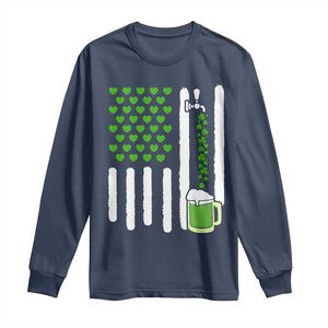 St Patricks Day Irish American Pride Gift Long Sleeve Shirt TS12 Navy Print Your Wear