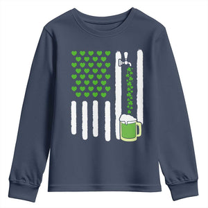 St Patricks Day Irish American Pride Gift Youth Sweatshirt TS12 Navy Print Your Wear