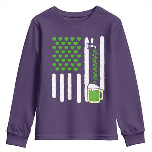 St Patricks Day Irish American Pride Gift Youth Sweatshirt TS12 Purple Print Your Wear