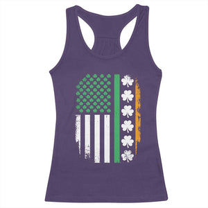 USA Flag With Shamrocks Racerback Tank Top St Patricks Day Gift TS12 Purple Print Your Wear