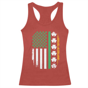 USA Flag With Shamrocks Racerback Tank Top St Patricks Day Gift TS12 Red Print Your Wear