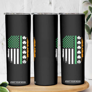 USA Flag With Shamrocks Skinny Tumbler St Patricks Day Gift TS12 Print Your Wear