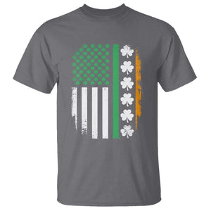 USA Flag With Shamrocks T Shirt St Patricks Day Gift TS12 Charcoal Print Your Wear