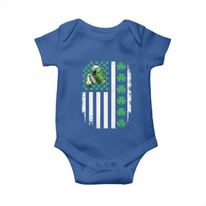 Irish Patriotic USA Flag With Shamrocks Gift Baby Onesie TS12 Royal Blue Print Your Wear