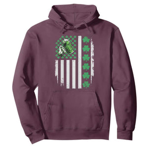 Irish Patriotic USA Flag With Shamrocks Gift Hoodie TS12 Maroon Print Your Wear