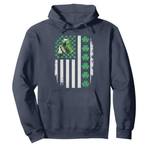 Irish Patriotic USA Flag With Shamrocks Gift Hoodie TS12 Navy Print Your Wear