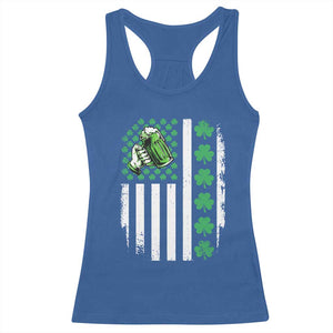 Irish Patriotic USA Flag With Shamrocks Gift Racerback Tank Top TS12 Royal Blue Print Your Wear