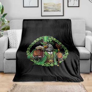 Irish Patriotic Eagle Leprechaun Throw Blanket St Patricks Day Gift TS12 Print Your Wear