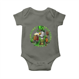 Irish Patriotic Eagle Leprechaun Baby Onesie St Patricks Day Gift TS12 Military Green Print Your Wear