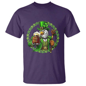 Irish Patriotic Eagle Leprechaun T Shirt St Patricks Day Gift TS12 Purple Print Your Wear