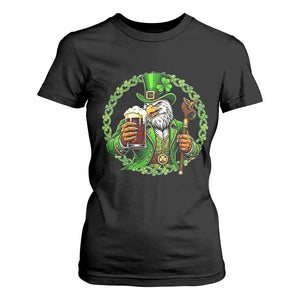 Irish Patriotic Eagle Leprechaun T Shirt For Women St Patricks Day Gift TS12 Black Print Your Wear
