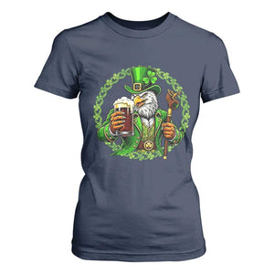 Irish Patriotic Eagle Leprechaun T Shirt For Women St Patricks Day Gift TS12 Navy Print Your Wear