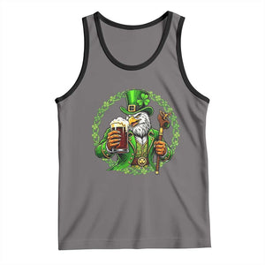 Irish Patriotic Eagle Leprechaun Tank Top St Patricks Day Gift TS12 Deep Heather Black Print Your Wear