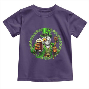 Irish Patriotic Eagle Leprechaun Toddler T Shirt St Patricks Day Gift TS12 Purple Print Your Wear