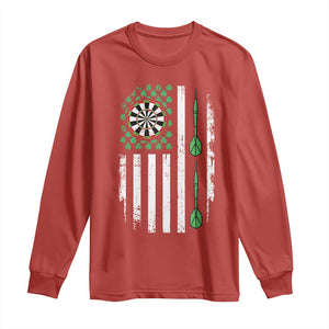 Irish American Darts Shamrock Flag Gift Long Sleeve Shirt TS12 Red Print Your Wear