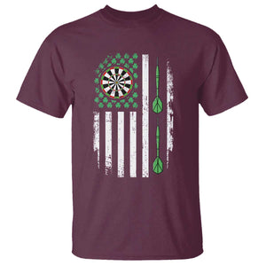 Irish American Darts Shamrock Flag Gift T Shirt TS12 Maroon Print Your Wear