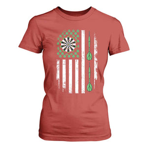 Irish American Darts Shamrock Flag Gift T Shirt For Women TS12 Red Print Your Wear
