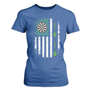 Irish American Darts Shamrock Flag Gift T Shirt For Women TS12 Royal Blue Print Your Wear