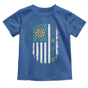 Irish American Darts Shamrock Flag Gift Toddler T Shirt TS12 Royal Blue Print Your Wear