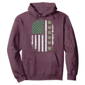 Vintage Shamrock Lucky Darts Hoodie St Patricks Day Gift TS12 Maroon Print Your Wear