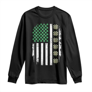 Vintage Shamrock Lucky Darts Long Sleeve Shirt St Patricks Day Gift TS12 Black Print Your Wear