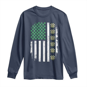 Vintage Shamrock Lucky Darts Long Sleeve Shirt St Patricks Day Gift TS12 Navy Print Your Wear