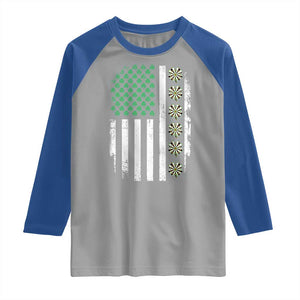 Vintage Shamrock Lucky Darts Raglan Shirt St Patricks Day Gift TS12 Sport Gray Royal Print Your Wear