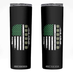 Vintage Shamrock Lucky Darts Skinny Tumbler St Patricks Day Gift TS12 Black Print Your Wear