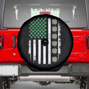 Vintage Shamrock Lucky Darts Spare Tire Cover St Patricks Day Gift TS12 Black Print Your Wear