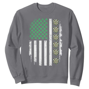 Vintage Shamrock Lucky Darts Sweatshirt St Patricks Day Gift TS12 Charcoal Print Your Wear